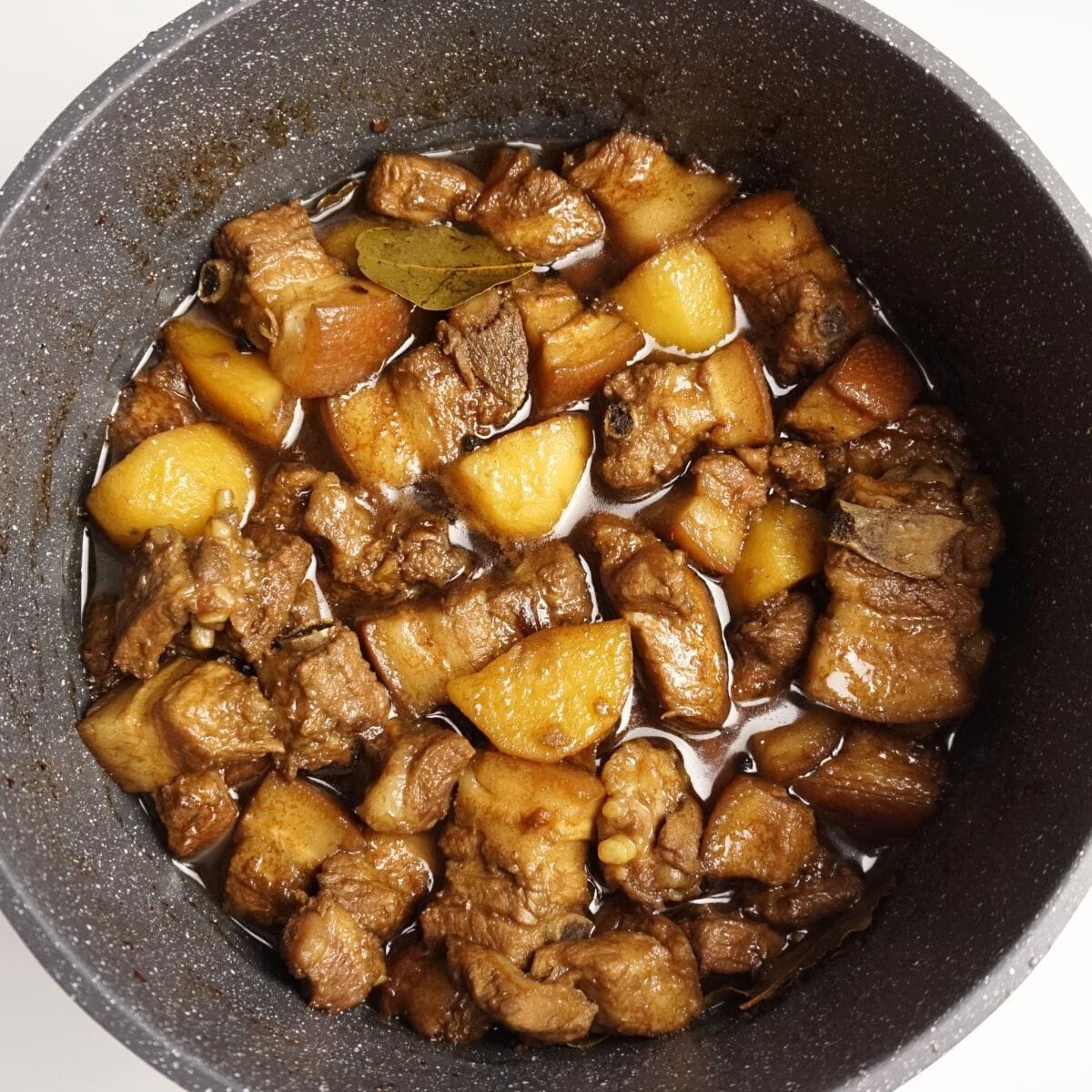 Adobo in pan.