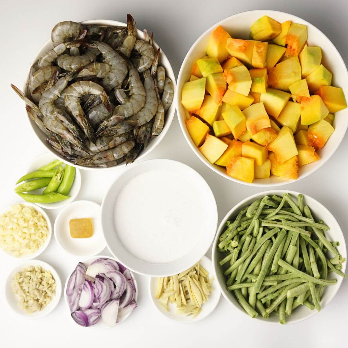Ginataang gulay ingredients.
