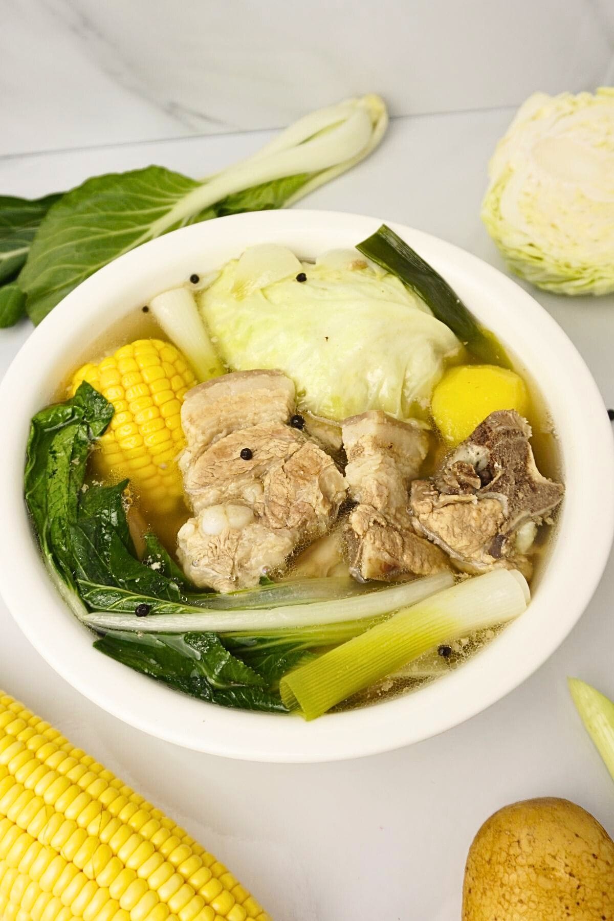Pork nilaga in bowl.
