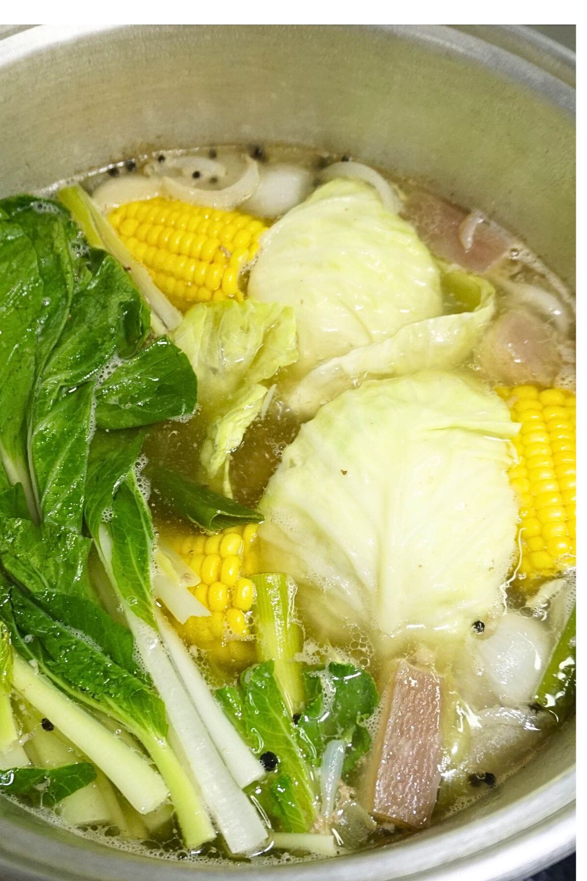 Pork nilaga in pot.