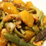 Pinakbet with shrimp in plate.