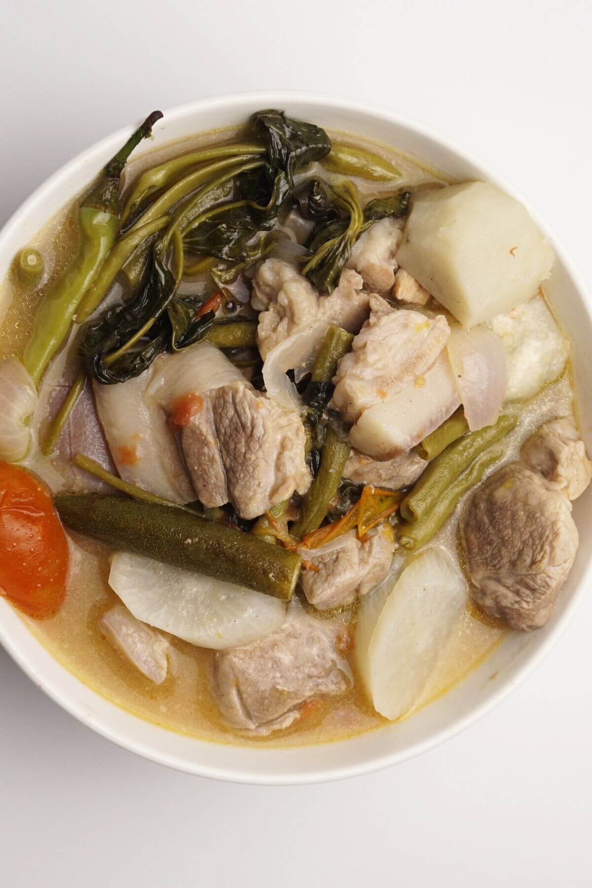 Pork sinigang with tomatoes.