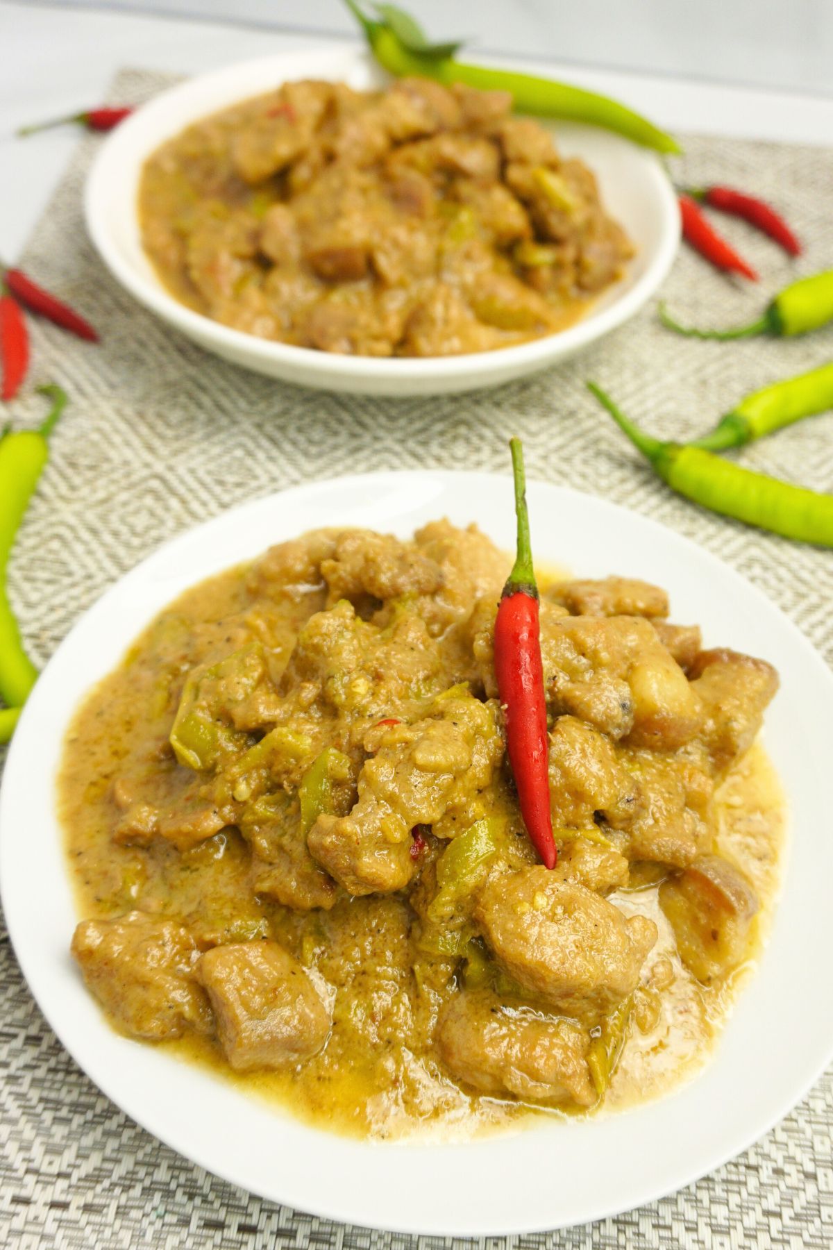 Two servings of creamy bicol express