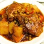 Chicken afritada in a plate.