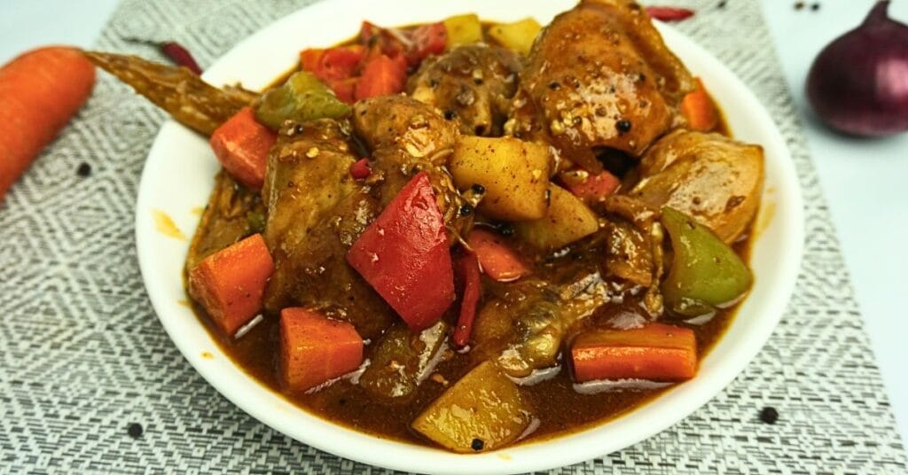 Chicken caldereta.