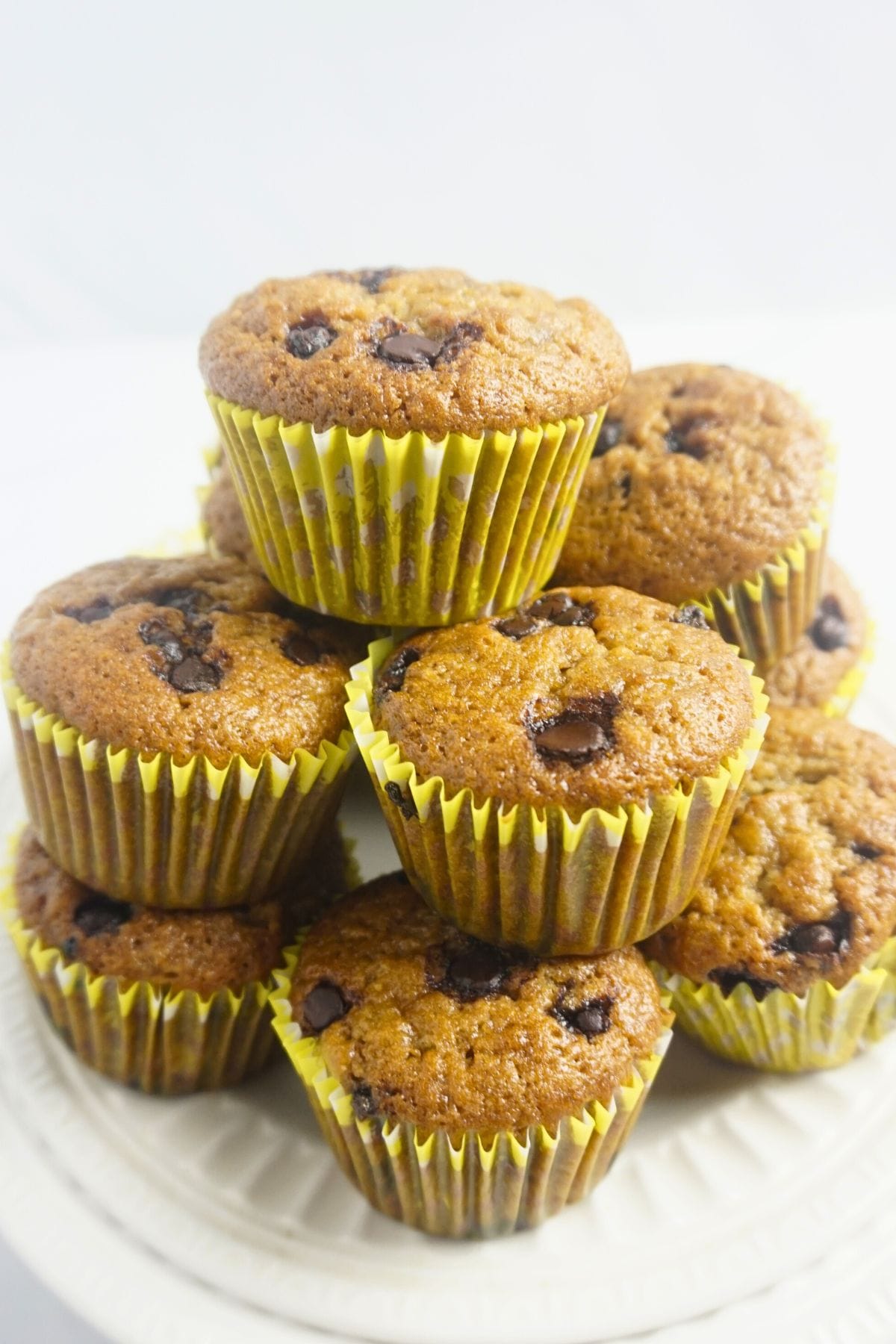 Stack of banana bread muffins