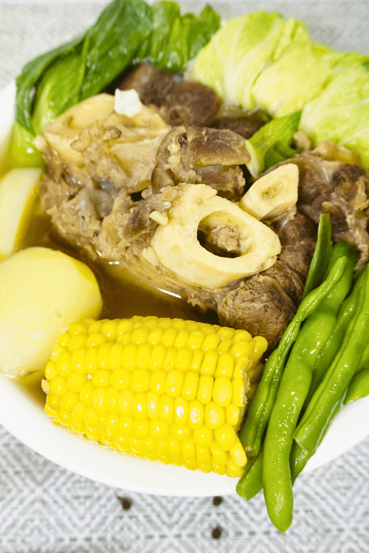 Bowl of beef bulalo with veggies