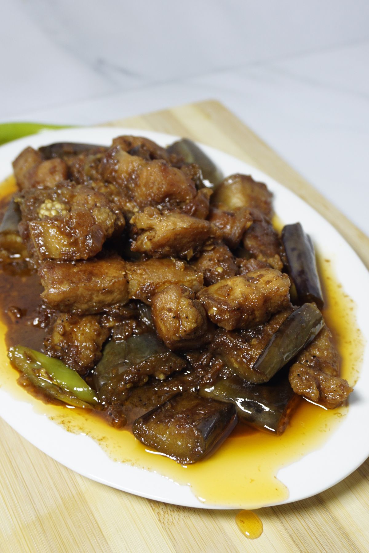 Overhead shot pork binagoongan