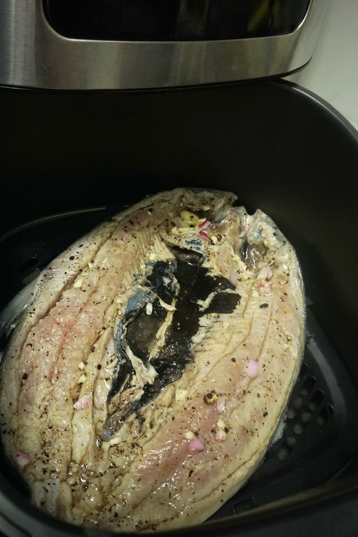 Marinated daing na bangus in an air fryer
