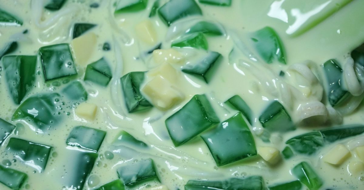 Buko pandan salad with cheese