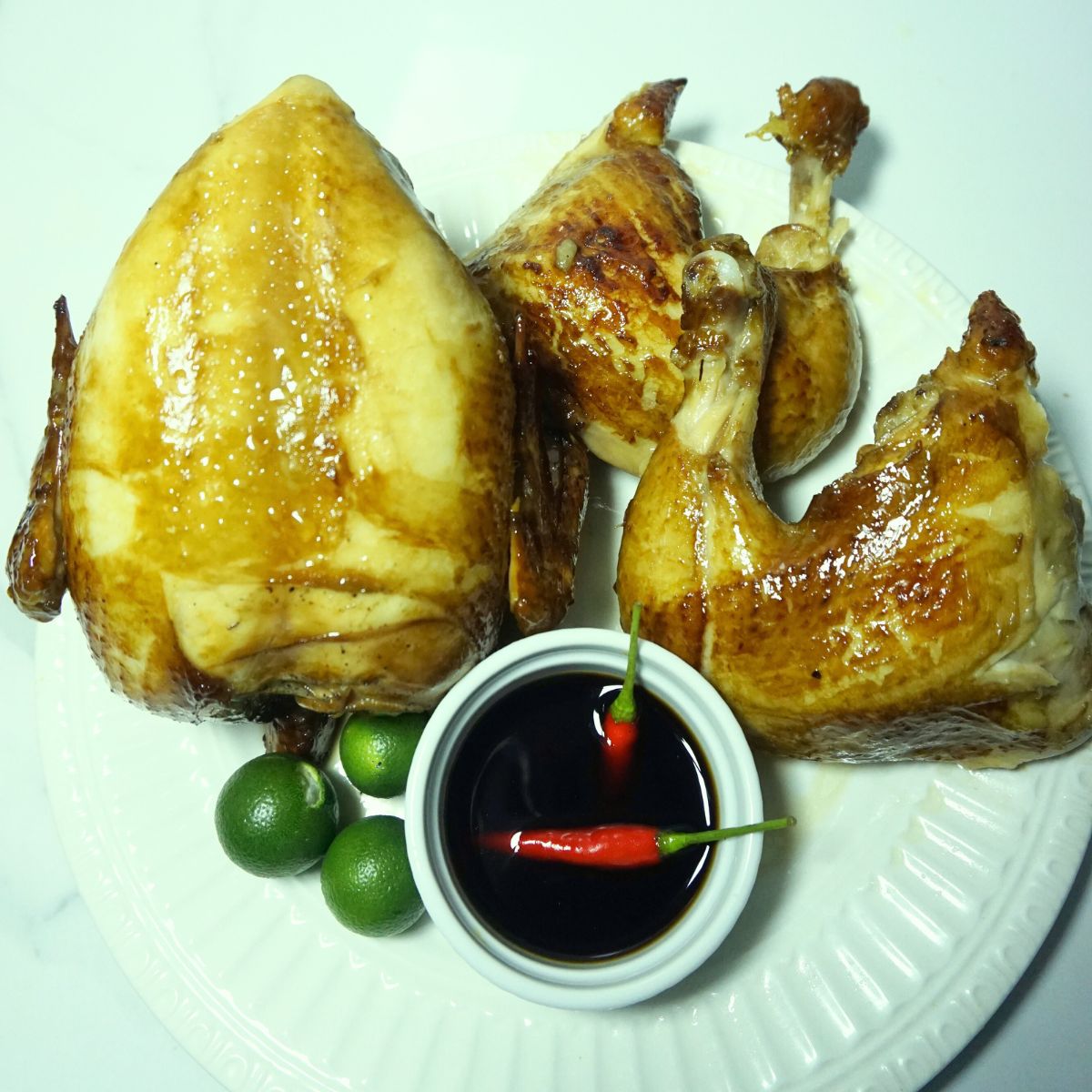 Sliced lechon manok