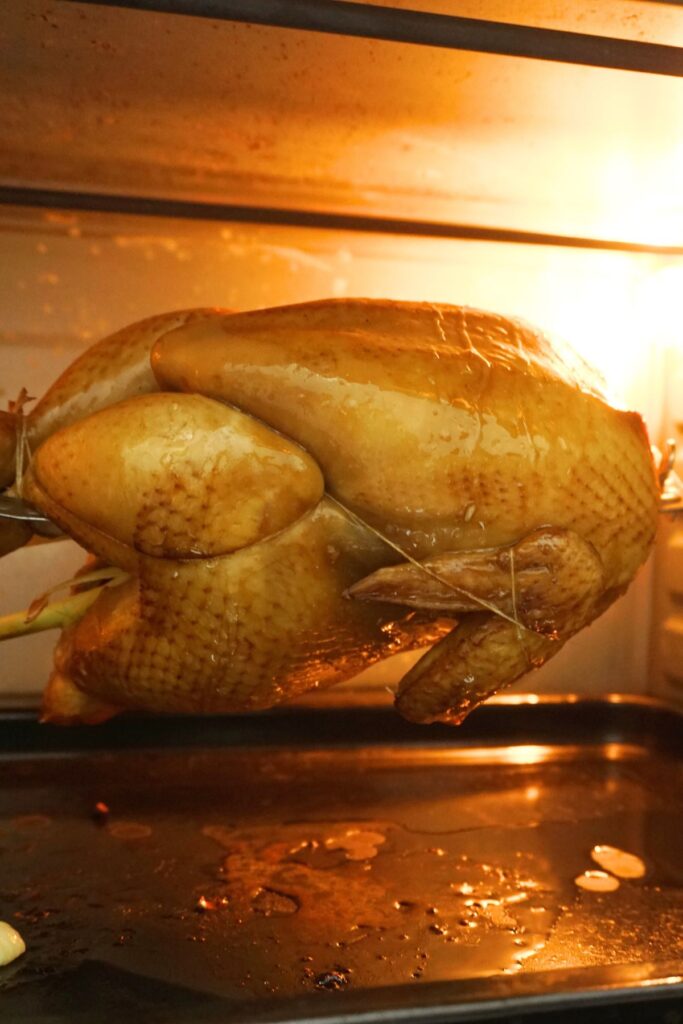 Lechon manok in an oven