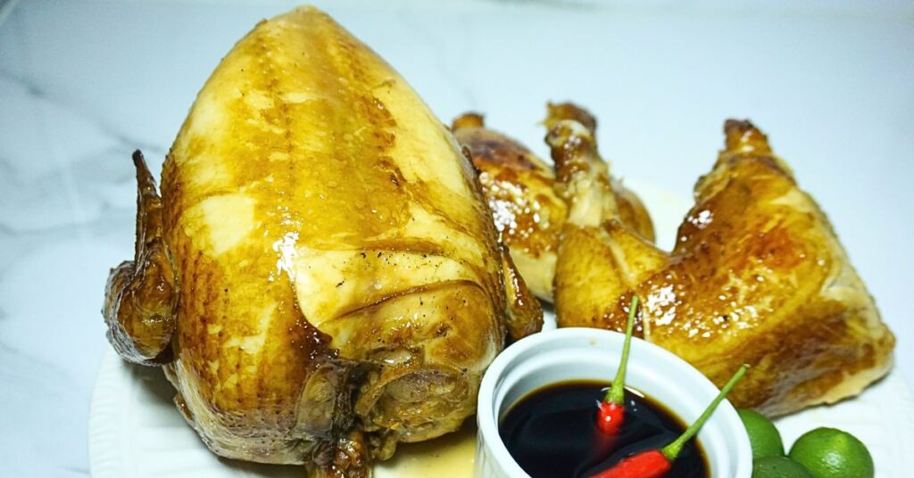 Sliced whole roast chicken