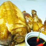 Sliced whole roast chicken