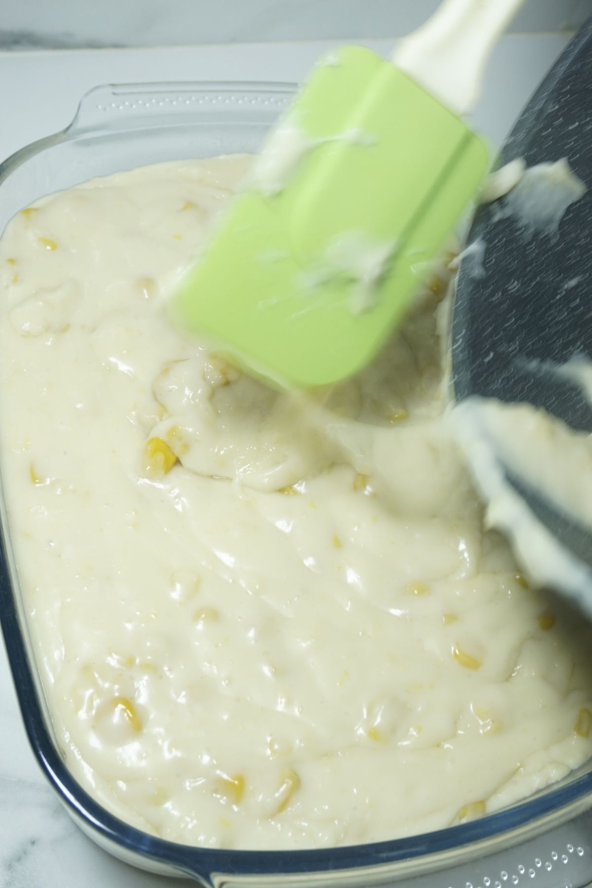 Maja blanca mixture poured over dish