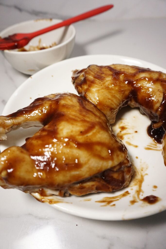 Chicken rubbed with chicken bbq sauce