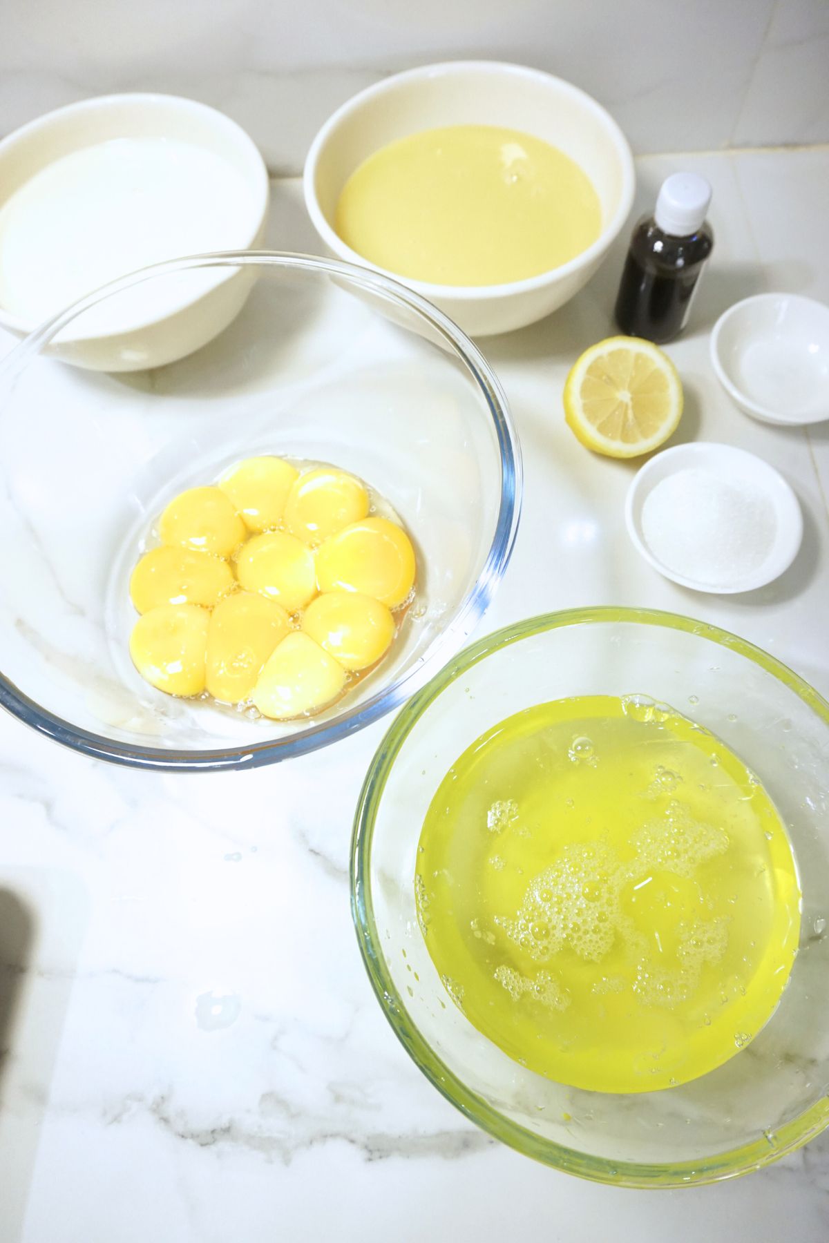 Egg yolks separated from whites
