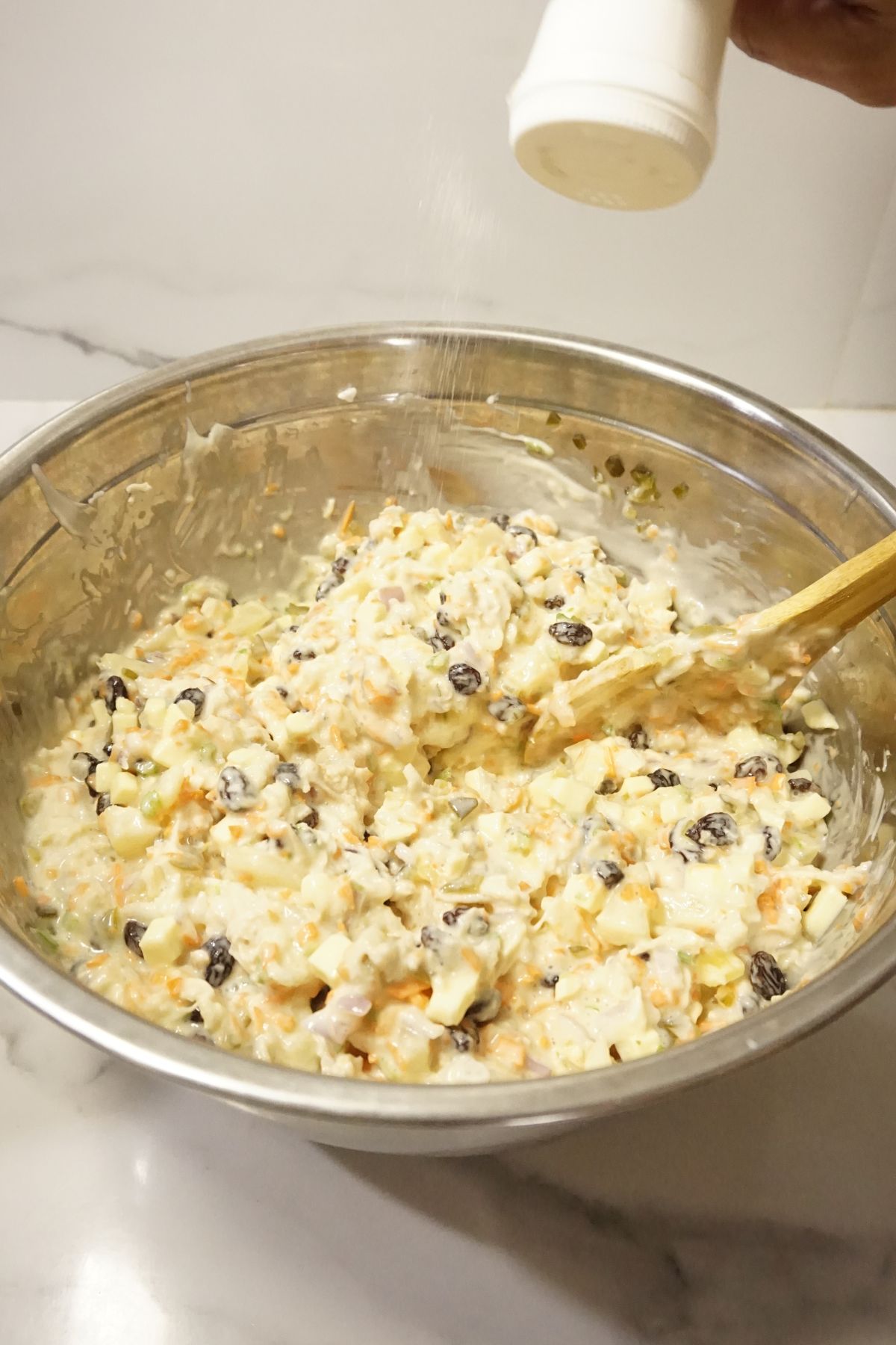Salt added in macaroni salad