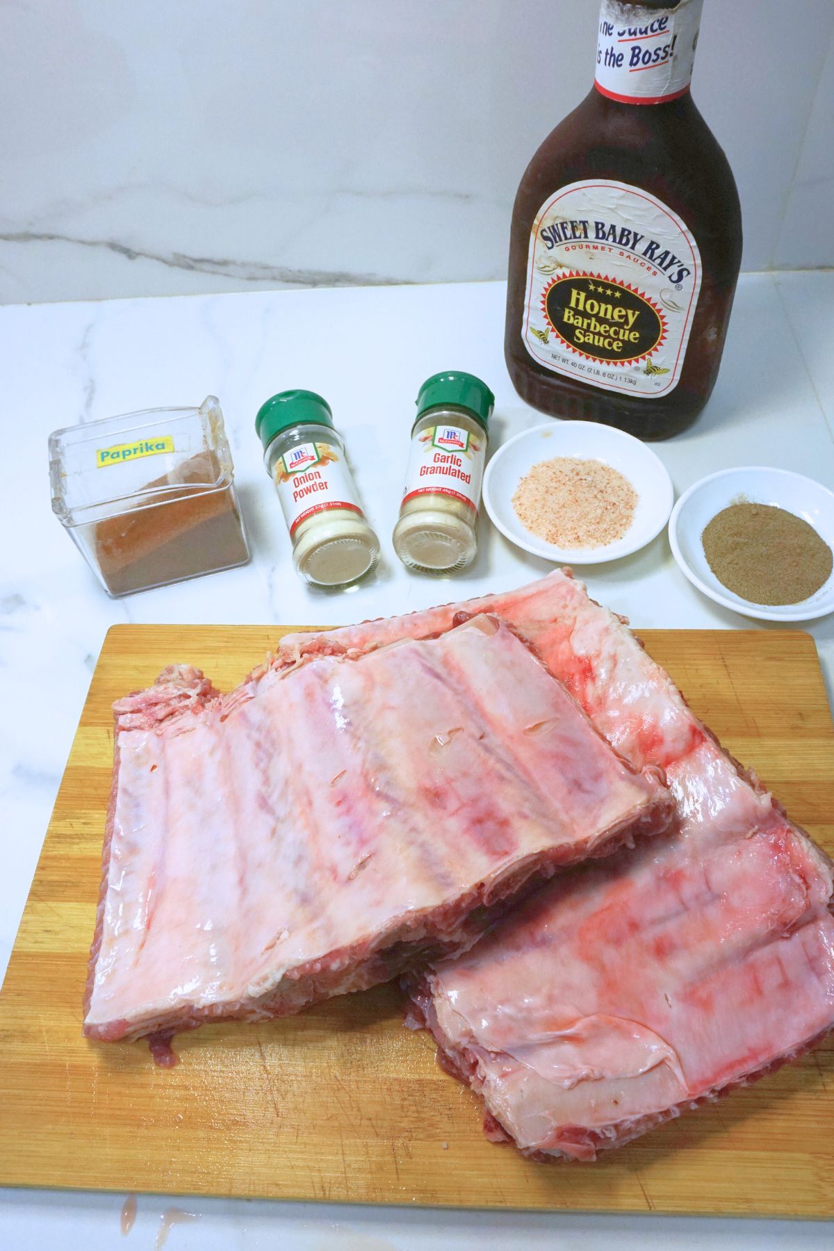 Spare ribs barbeque ingredients